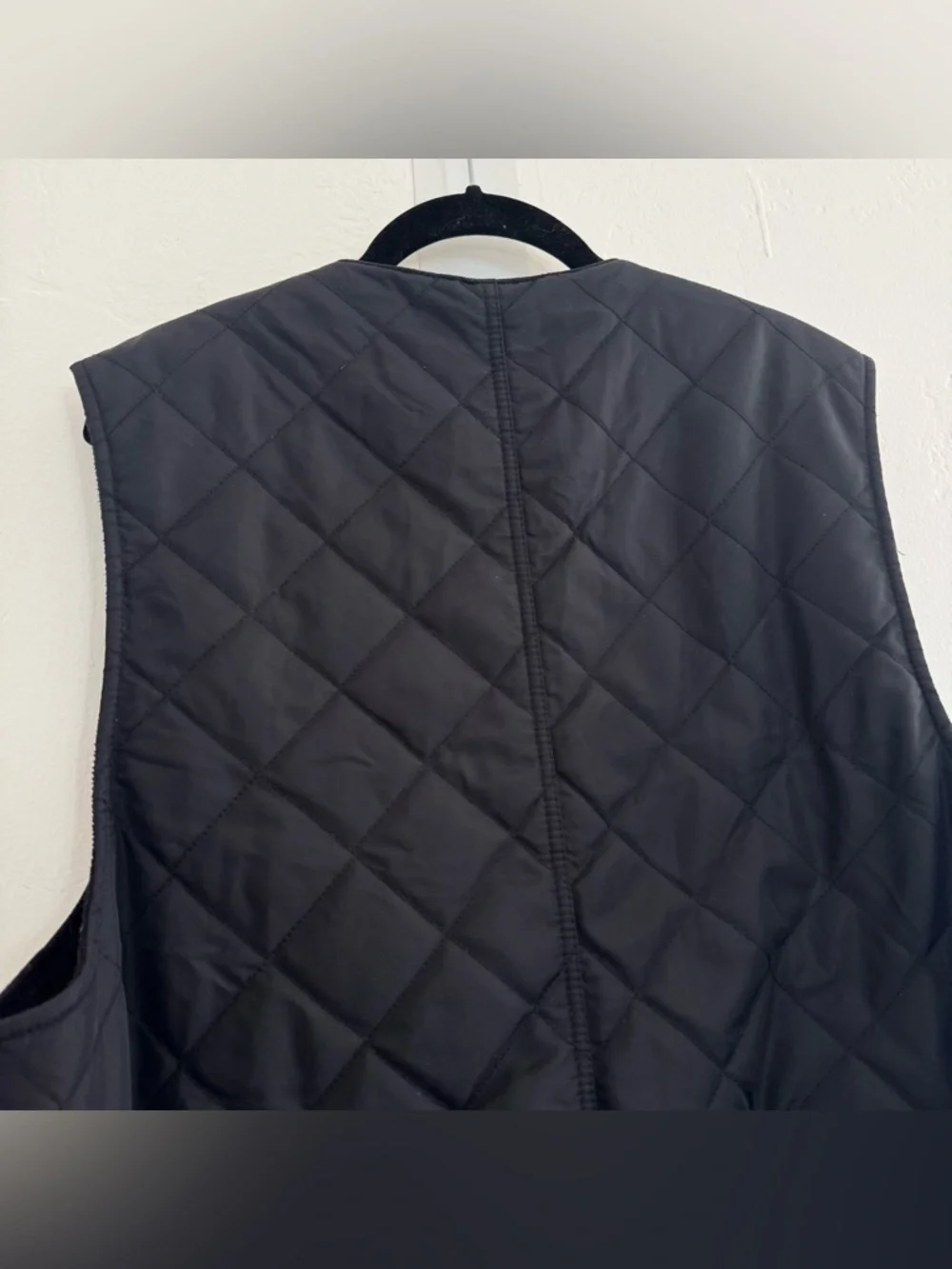 Vintage Banana Republic Quilted Vest Black Nylon Utility Adjustable Belt Unisex